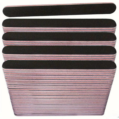 50-100pcs Nail Files, Pro 100/180 Grit Nail File Double Sided for Natural and Acrylic Nails Fingernail Files Gel Nail Pedicure