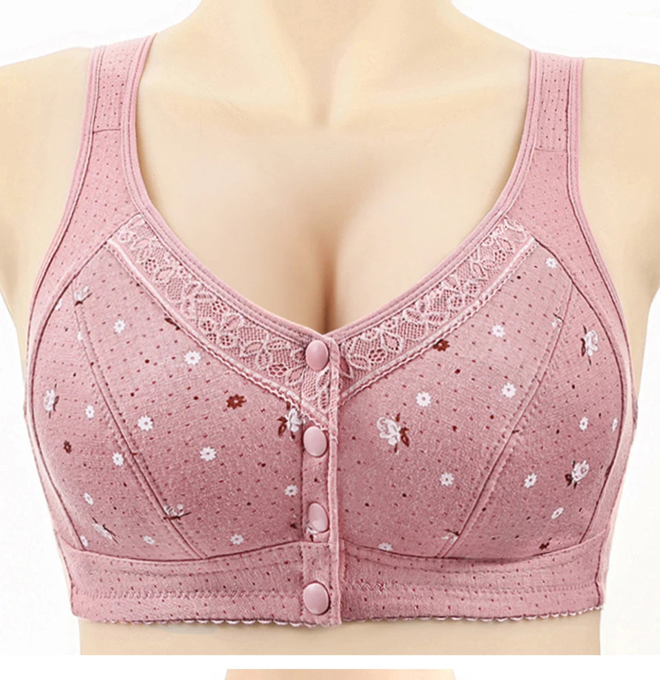 FallSweet 3Pcs/Set Front Closure Bra for Women Plus Size Bras Seamless Wireless Bralette Lace Brassiere Sexy Ladies Lingerie