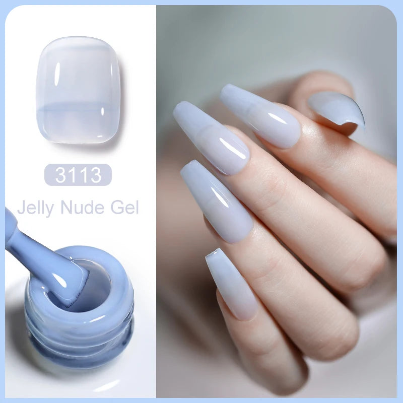 Clou Beaute Transparent French Gel Polish Translucent Nude Pink Red Jelly Glass Milky White Varnish Rainbow Color Nail Art