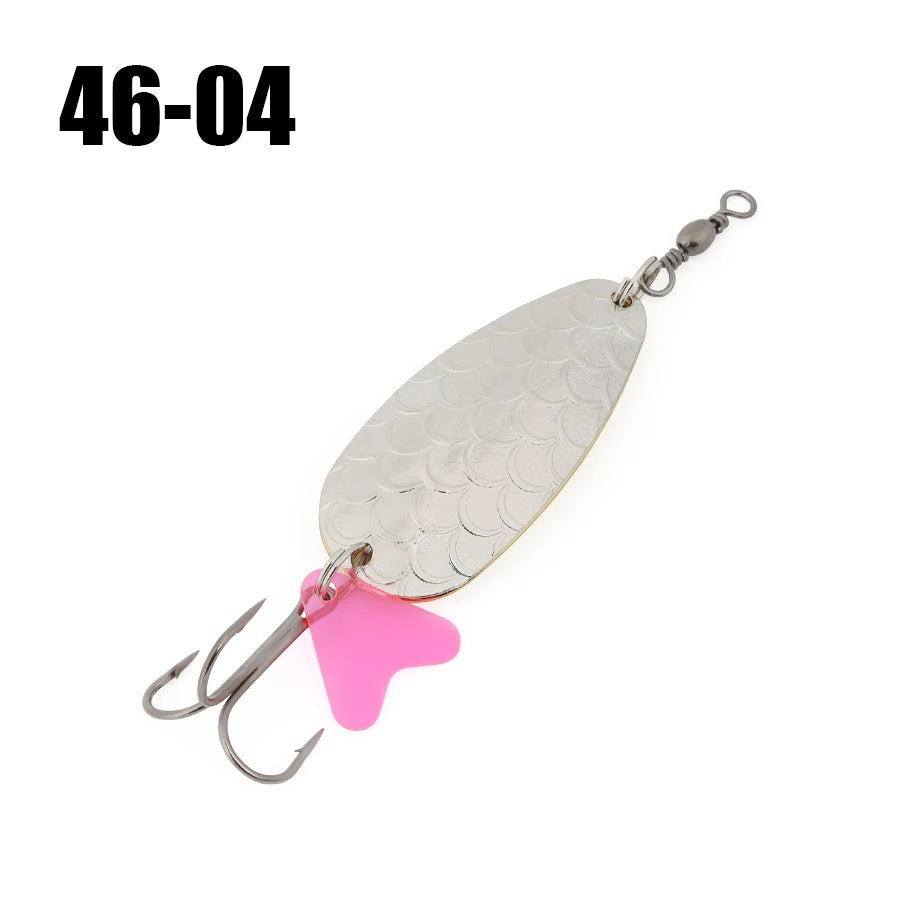 W.P.E Fishing Lure JIG Double Artificial Bait 8 Grams With Connector Three-anchor hook Metal sequins For fishing