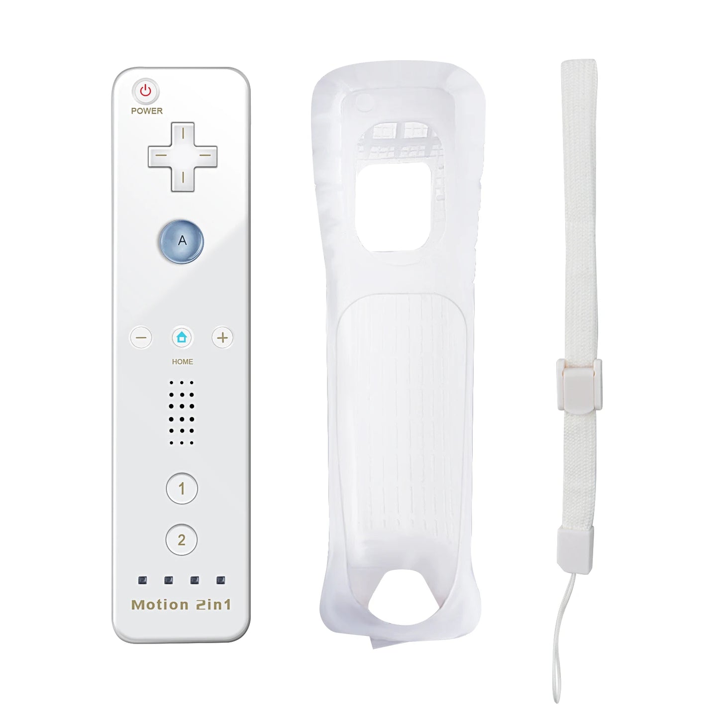 Nintendo Wii Trådlös Handkontroll 2-i-1 – Med/Utan MotionPlus, Silikonskål, Bluetooth, Wii/Wii U/Wii Mini