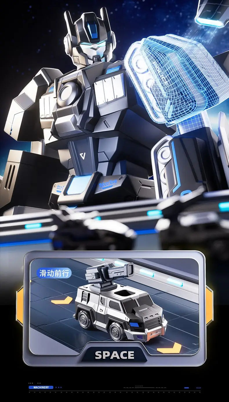Magnetisk Transformerrobot – Polisbil Förvandlas till Giant Mecha-Robot Lysande Detaljer Pojkar 14+ År Hot Toys 2026