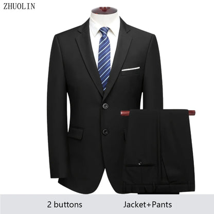High Quality Men Suits For Wedding 2 Pieces 3 Sets Blazers Stretch Elegant Formal Jackets Vest Pants Full 2025 Tailored Costume