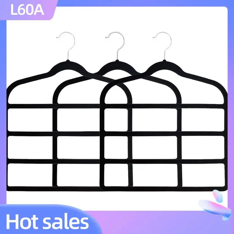 L60A Hangers, Space-Saving Multi-Tier Closet Organizers For,Trousers, Skirts, Scarves,Non-Slip Vertical Storage