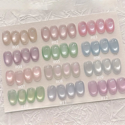 1-12pcs SHAKA Autumn Tanhua Cat Eye Pink Transparent Color Gel Nail Polish 2026 New Simple And Generous Halloween Nail Gel