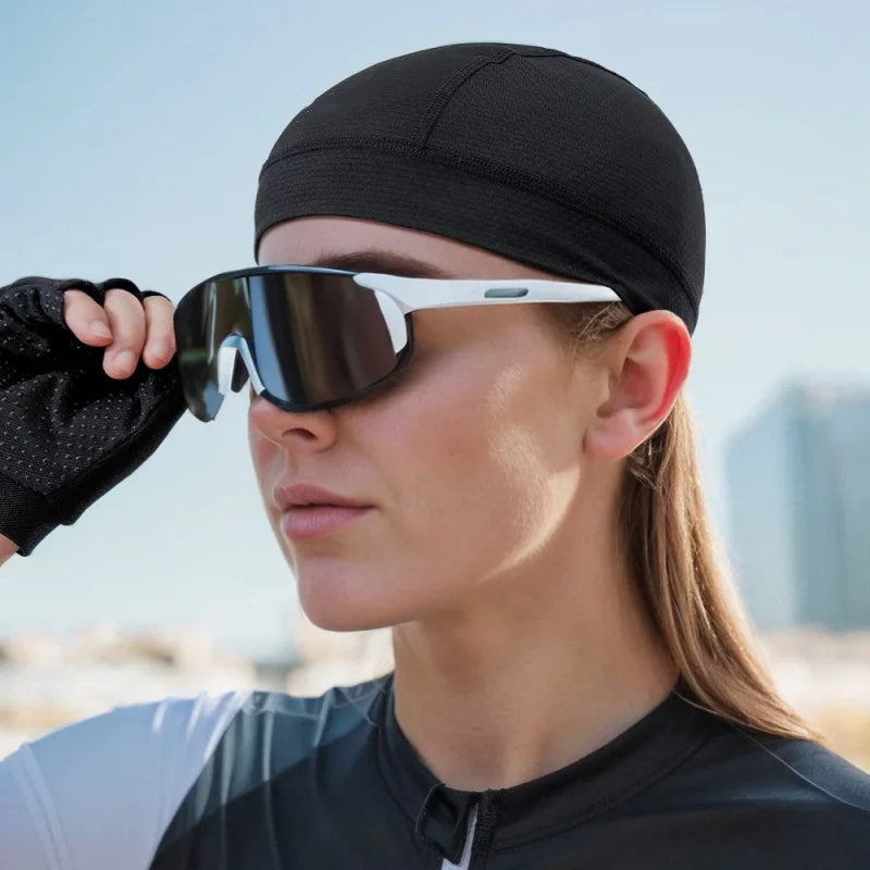 Men Women Quick Dry Breathable Mesh Skull Beanie Cap Sweat Absorbent Sports Cap Under Helmet Liner Moisture Wicking Cycling Hat