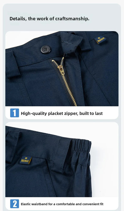 Men's Work Pants for Electricians, Auto Repair, Reflective Strips, Construction Site Trousers, Loose Labor Protection Pants Over