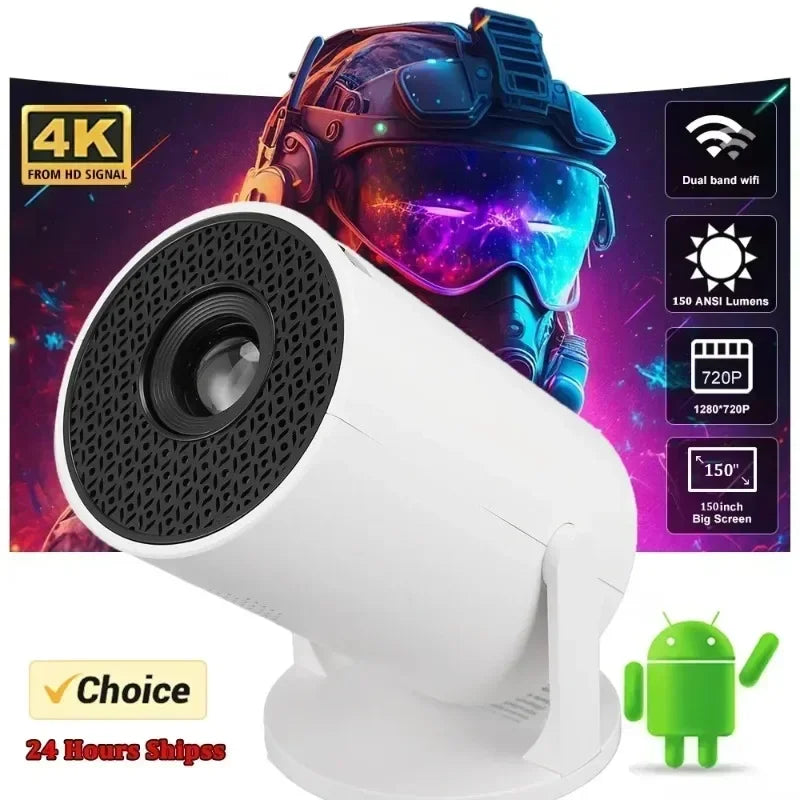 New SmartProjector Mini HY300 8K Android 11 Dual Wifi6 290ANSI Allwinner H726 BT5.4 1080P 1280*720P Home Cinema Outdoor Projetor