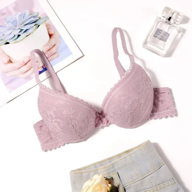 Beauwear B C Small Chest Size Women Bra Thin Cup Mold Soft Cotton Brassiere Hollow Out Lace Underwear Sexy Lace Bh 34 36 38