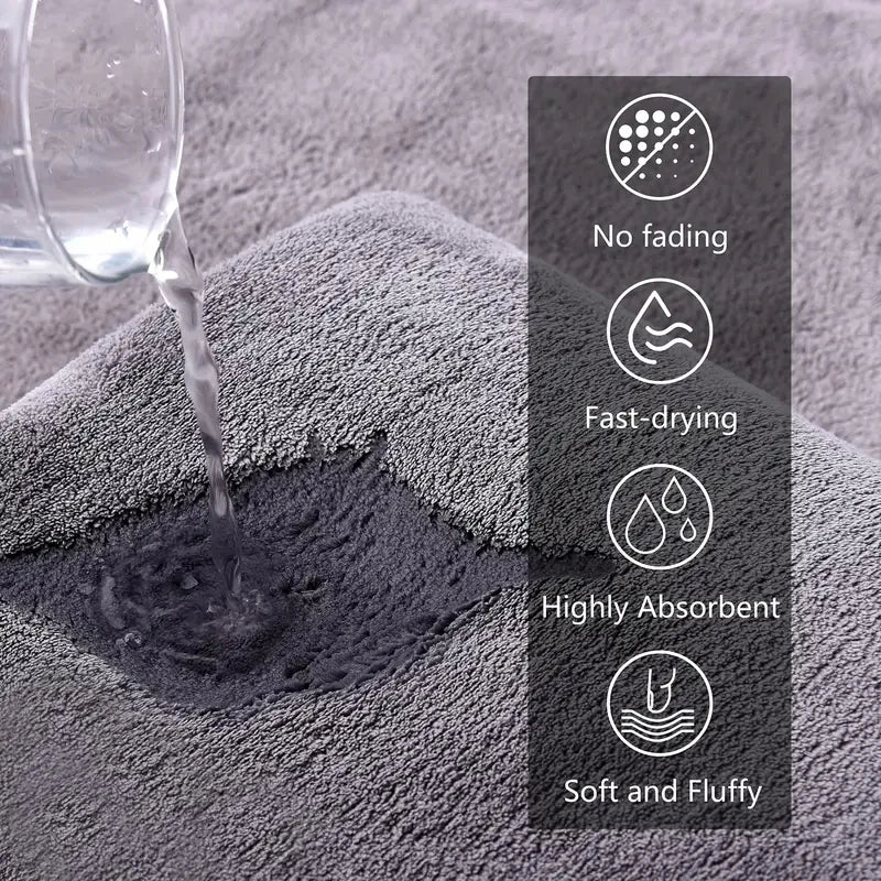 Luxury 6Pcs Towel Set 2 Bath 2 Hand 2 Face Microfiber Highly Absorbent Fast Drying Hotel Quality for Home Spa Bathroom