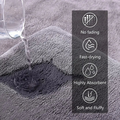 Luxury 6Pcs Towel Set 2 Bath 2 Hand 2 Face Microfiber Highly Absorbent Fast Drying Hotel Quality for Home Spa Bathroom