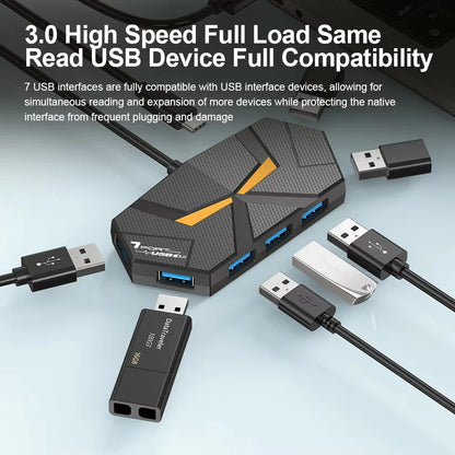 USB 3.0-hubb med 4 eller 7 portar – 0,6 eller 1,2 m