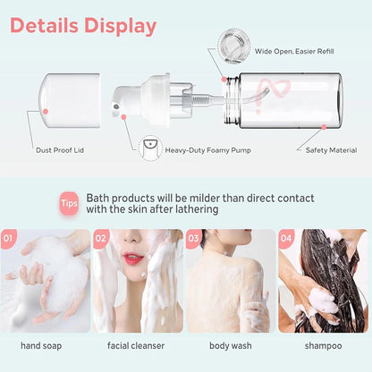 50-200ML Tattoo Foam Pump Bottle Plastic Foaming Dispenser Refillable Green Soap Foam Bottle Portable Lash Shampoo Dispenser
