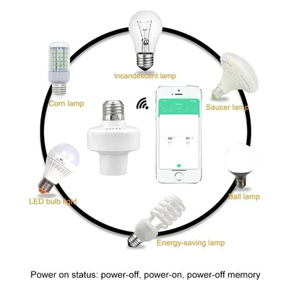 Tuya Smart E27 Lampadapter – WiFi, App-styrning, Timer, Alexa & Google Home, 110–220V