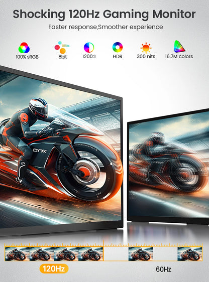 UPERFECT 18,5" Portabel Monitor IPS FHD 1080P – 120Hz AMD FreeSync HDR400 USB-C HDMI VESA Inbyggda Högtalare EU-lager