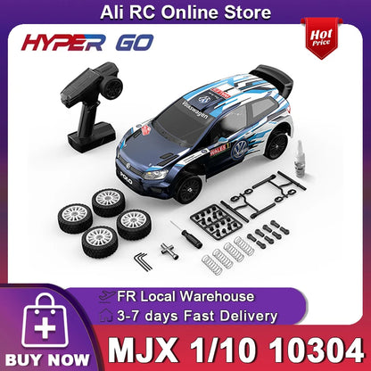 NEW MJX 10304 1/10 Scale RC Car 80A 70km/h Brushless High Speed 2.4G Remote Control Car Drift Remote Control Toy Advanced Adults Children's Toy, New Year, Christmas Festival Fun Gift Set