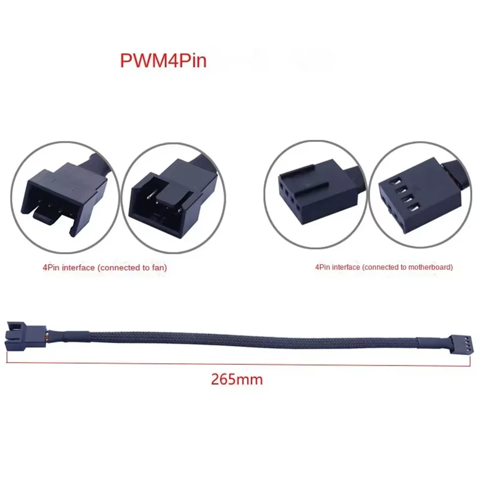 4-pin PWM-fläktkabel och splitter – 1 till 1, 2, 3 eller 4