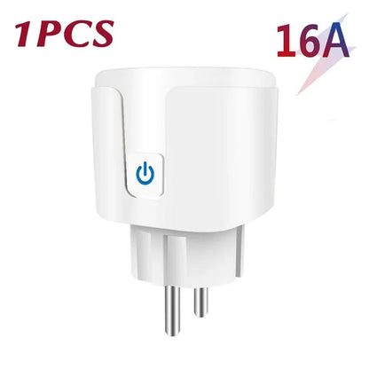 WiFi Smart Plug 16A/20A EU Smart Socket With Power Monitoring Timing Function Works with Tuya Smart Life App Voice Control