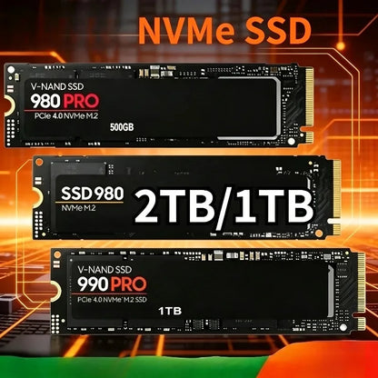 M.2 NVMe SSD 980Pro 990Pro – PCIe 4.0 7400MB/s 1TB 2TB 4TB Laptop & PC USB Type-C Snabb Lagring 2026