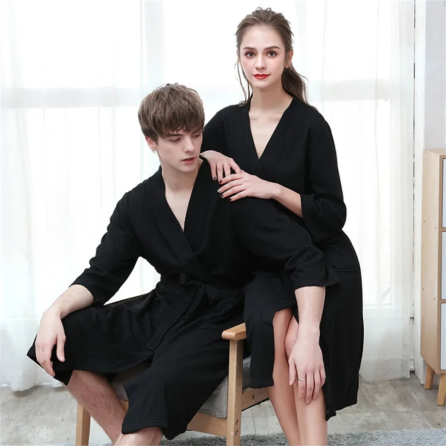 Unisex Kimono Badrock Lång – Lätt Mjuk Sommar & Höst Loungewear, 17 Färger M–3XL