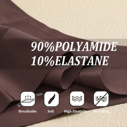 7PCS/Set Ice Silk Seamless Women G-String Panties Sexy Low-Waist Thongs T-Back Female Solid Color Soft Underwear Utral-Thin Pant