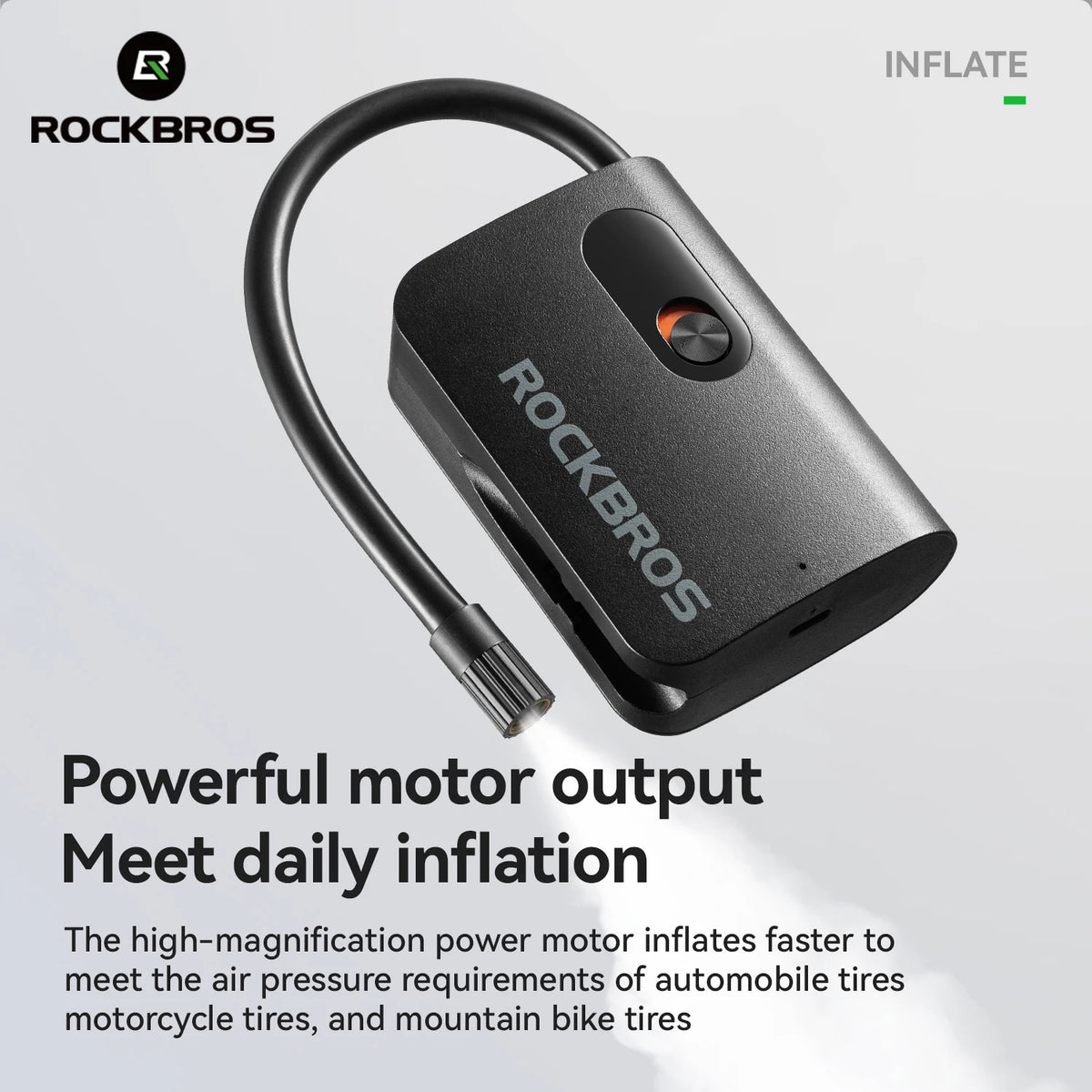 ROCKBROS elektrisk pump bärbar cykel och motorcykel luftpump