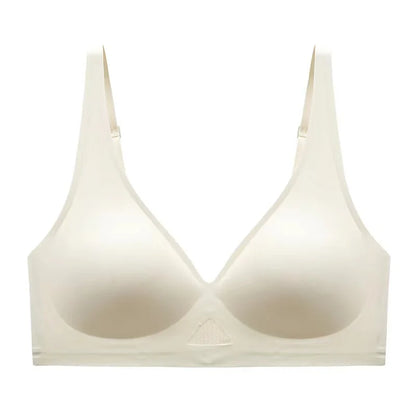 Women's Seamless Bra Push-Up Bralette With Pads U-Shape Back Non-wire Underwear Mesh Splice Breathable V-Neck Sexy Lingerie S-XL