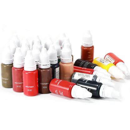 15ml Permanent Makeup Color Natural Eyebrow Dye Plant Tattoo Ink Microblading Pigments For Tattoos Eyebrow Lips Eyelash Set