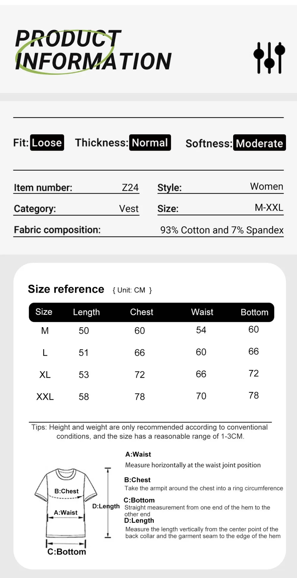 Dam Ribbed 100% Bomull Linne – Ärmlös O-ringning Bodycon Mjuk Andningsbar Sommar, 1/2/3-pack S–XXXL