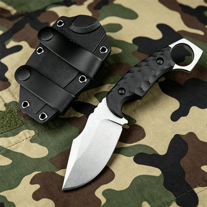 Multi-Purpose Fixed-Blade Knife, 5Cr13MoV Steel Nylon Fiber Handle with Sheath – Great for Jungle Survival and Outdoor Camping