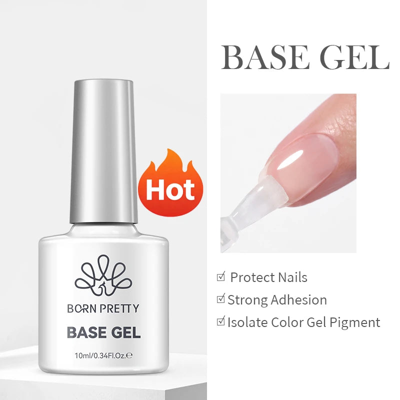 BORN PRETTY Super Top Coat and Base Gel Nail Polish for Gel Polish Semi-permanent Varnish Rubber Top Coat 10ml Nail Supplies