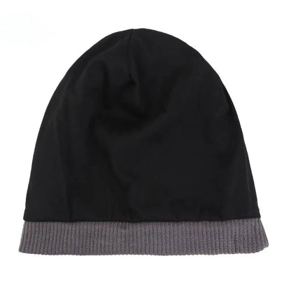 Autumn and winter fine yarn knitted double-layer thick warm bonnet skullies beanies
