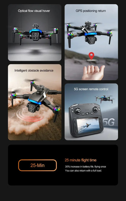 RG706 MAX GPS Drone 8K Professional Dual HD Camera 5G WIFI FPV 360° Obstacle Avoidance Brushless Large Screen Rc Quadcopter Dron
