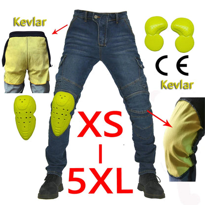 Skyddande motorcykeljeans och körbyxor