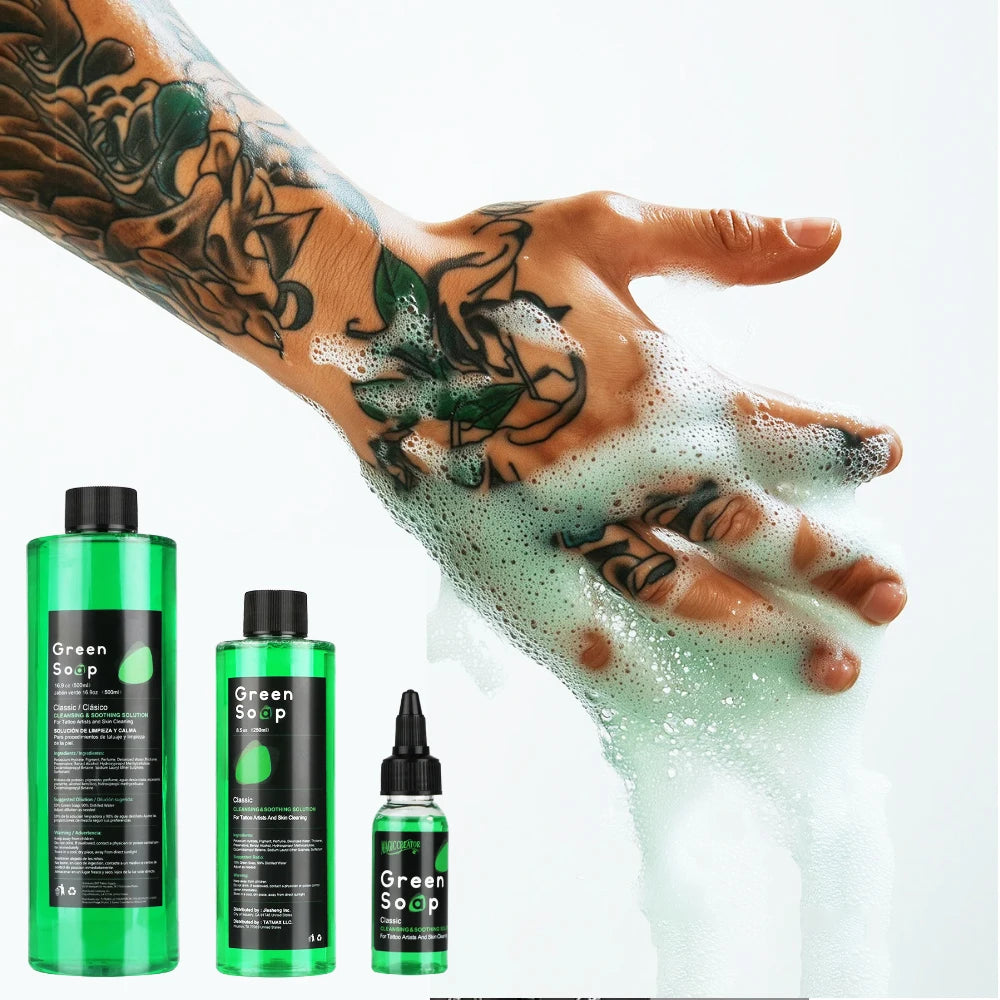 Tattoo Green Soap Kit - 250ML Green Soap with 250ML Aluminium Pressure Sprayer Bottle Tattoo Cleaning Tools  Tattoo Supplies