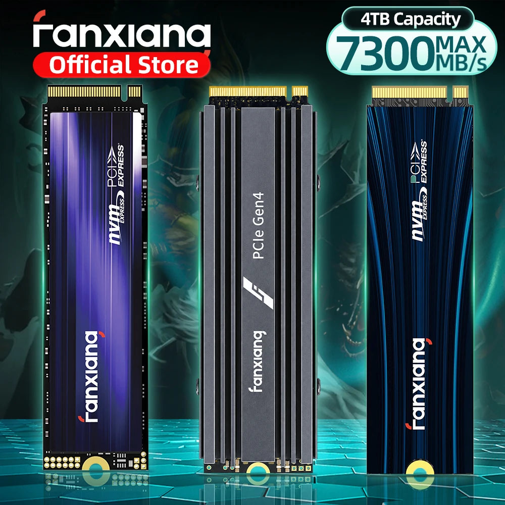 Fanxiang S880/S880E SSD NVMe M2 PCIe4.0x4 1TB 2TB 4TB Intern Hårddisk för Stationär Dator och PlayStation 5