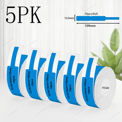 Termiska Etikettrullar P15 – Kompatibla med Marklife P15 P12 Phomemo D30 DELI Q2 – Vit Rosa Gul Blå Transparent Kabel 3/5/10-pack 2026