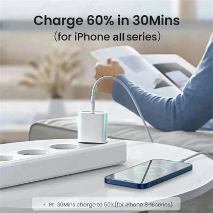 PD 20W/40W Snabbladdare för iPhone och USB-C-kablar – Kompatibel med iPhone 11–16 Pro Max