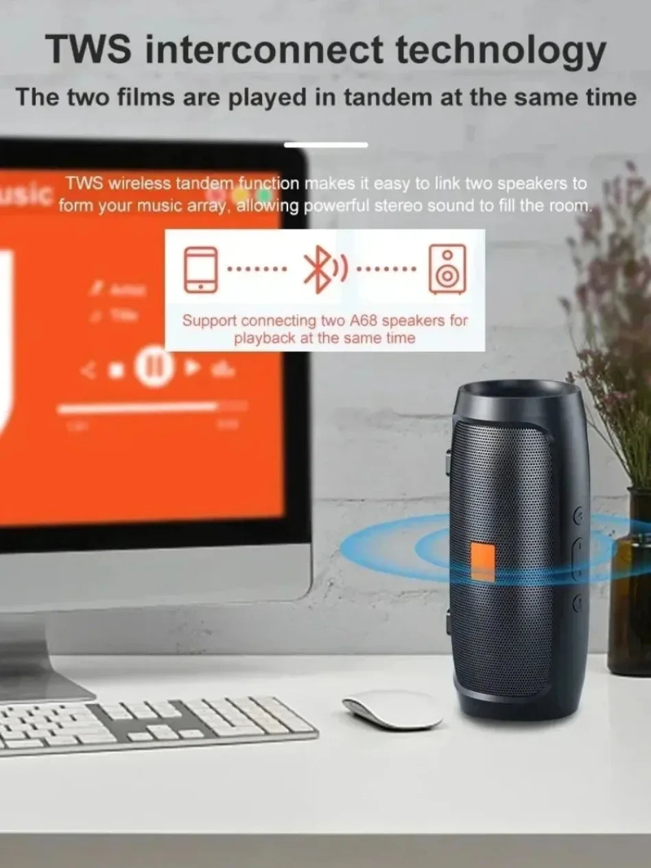 Lenovo Bluetooth 5.4 Portable Wireless Speakers TF USB FM Dual Speaker Stereo Playback Voice Broadcasting Subwoofer Speaker