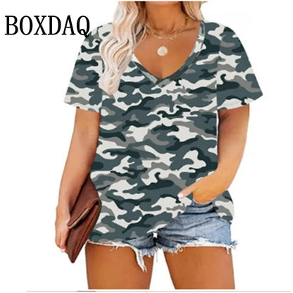 Summer Women Plus Size T Shirts Classic Black White Stripes V-Neck Short Sleeve Tunic Tops Loose Casual Women Tee Shirt 7XL 8XL