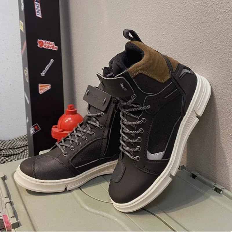 MC-kängor med ankelskydd – vattentäta körkängor med reflex, unisex 39–46