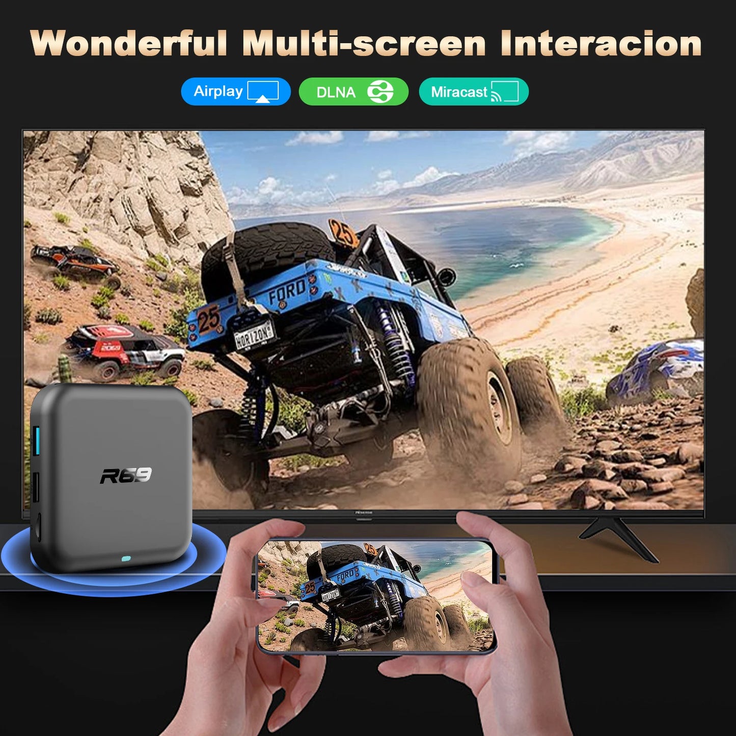 MORTAL Latest Smart TV Box R69-1 Android 14 RK3518 2GB 16GB Support 4K Decode Wireless BT5.0 Wifi6 Media Player