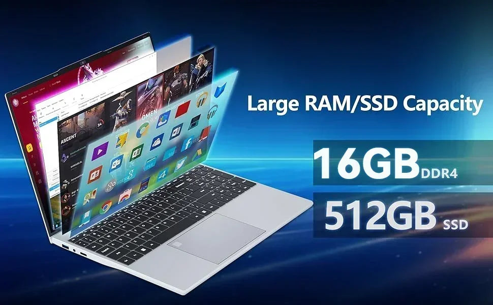 Intel Core i9 10980HK 15.6” Gaming Laptop 32GB RAM 2TB SSD Win 11 Fingerprint Unlock Ultra Slim Gaming Office Laptop Notebook
