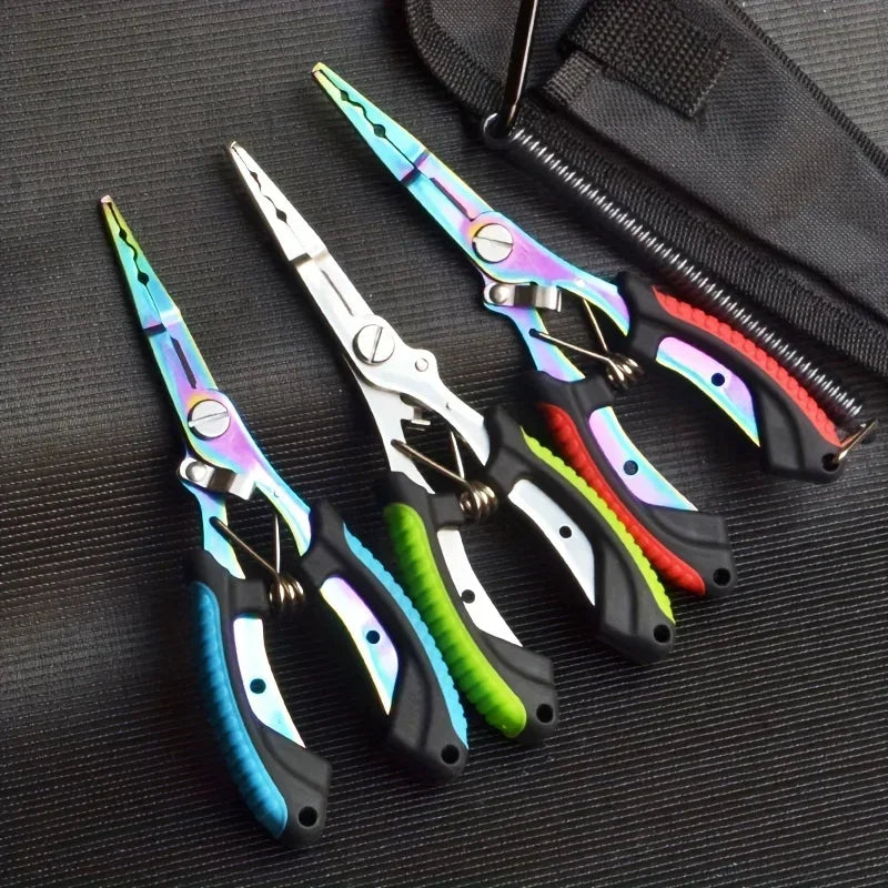 Stainless Steel Color Titanium Eagle Beak Fish Control Pliers for Hook and Hook Removal, Multifunctional Fishing Pliers