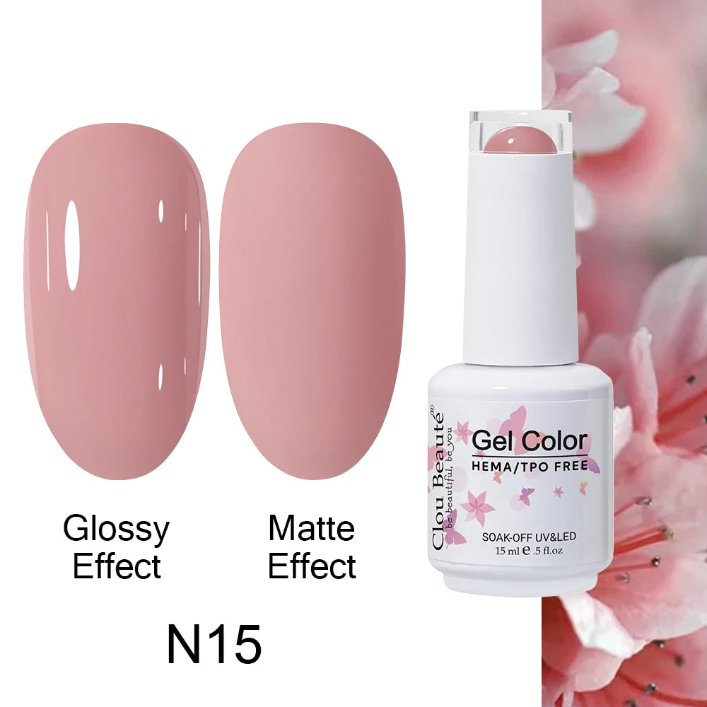 Clou Beaute Gel Nail Polish Neon Brown Royal Blue Red Green Pastal Nude Nail Art Varnishes Gel Lacquer Top Coat UV Gel Nail