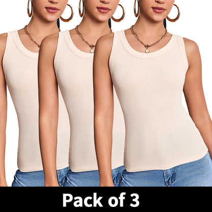 1/3 Pieces Four Seasons Thin Ladies Solid Color Joker Camisole Young Women Plus Size Comfortable and Sexy T-shirt Shirt Casual