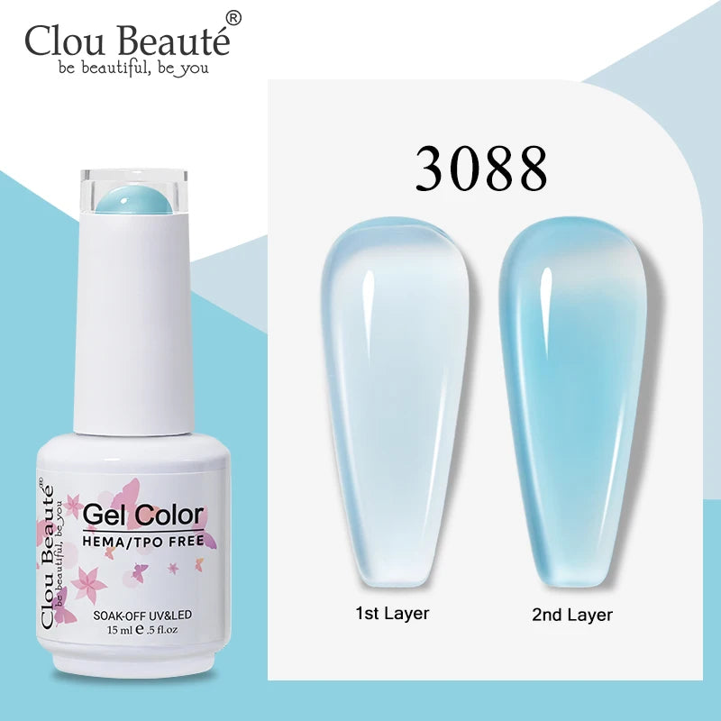Clou Beaute Semi-transparent Jelly Color UV Gel Manicure Gel Nail Nail Supplies For Professionals Semi-permanent Varnish 15ml