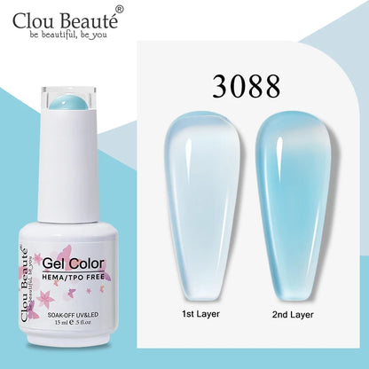 Clou Beaute Semi-transparent Jelly Color UV Gel Manicure Gel Nail Nail Supplies For Professionals Semi-permanent Varnish 15ml