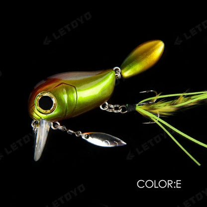 Micro Tappy Fishing Lures Artificial Hard Baits Crank Wobblers Tongue Plate Spinning Spoon with Feather Rotates Trout fish Bait