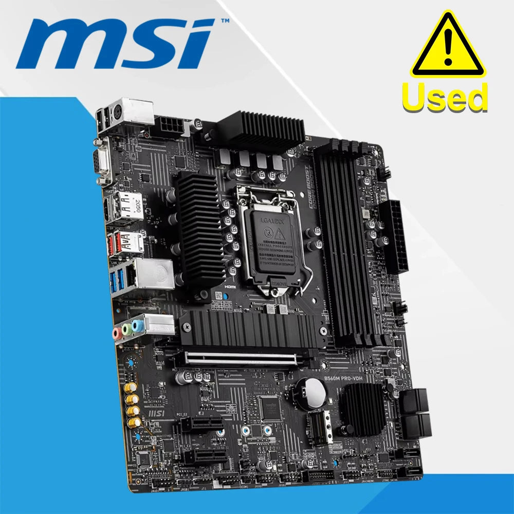 msi B560M PRO-VDH  (mATX, 11th/10th Gen Intel Core, LGA 1200 Socket, DDR4, PCIe 4, CFX, M.2 Slots, USB 3.2, 2.5G LAN Motherboard